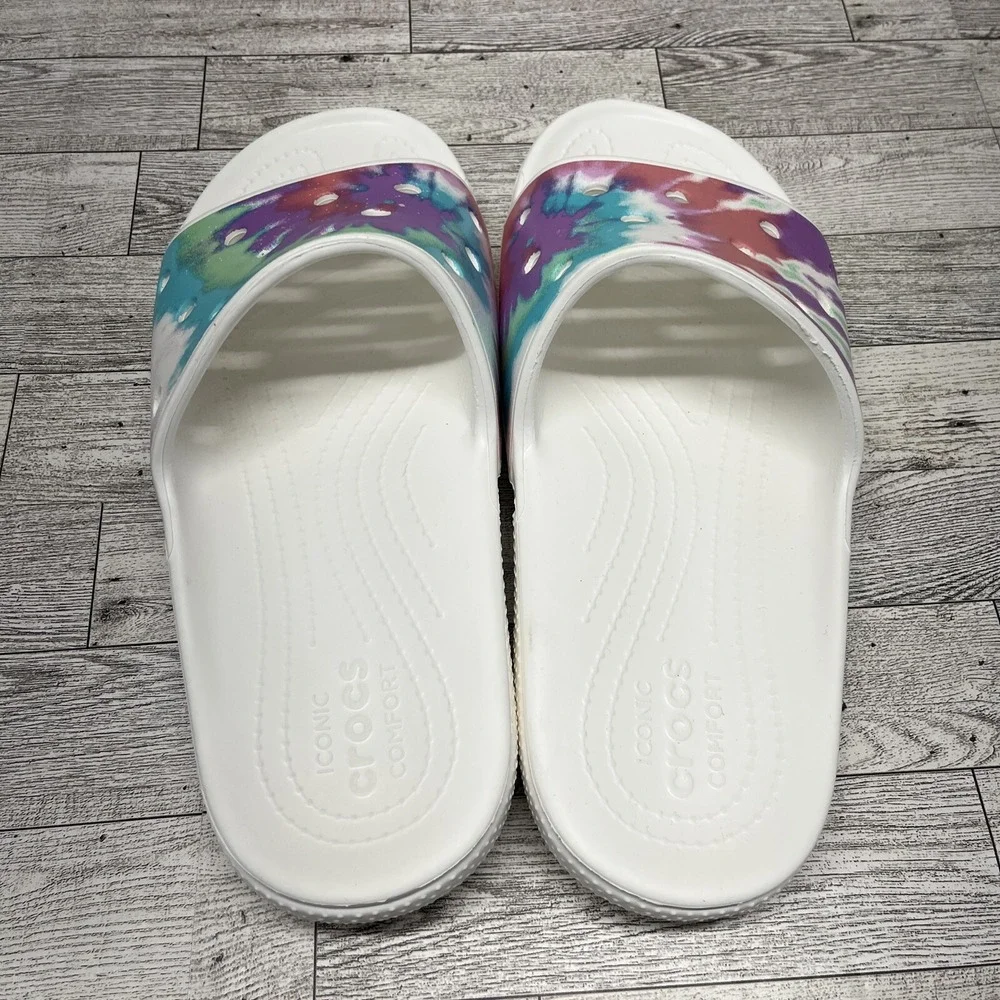 Crocs Classics Slides Tye Dye White Men Size‎ 12